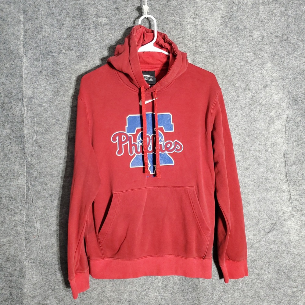 Nike Philadelphia Phillies Hoodie Mens M Red Pullover Sweatshirt MLB Pro Fit